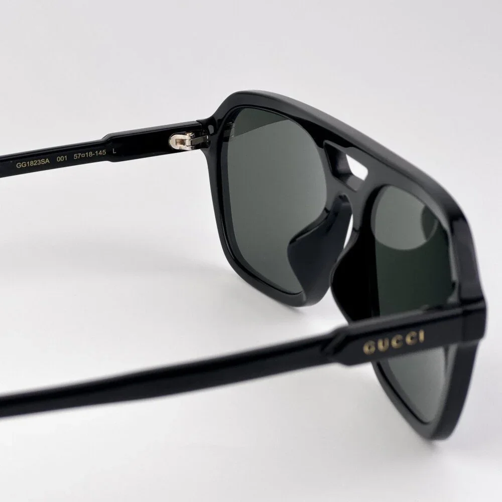 Gucci Pilot Sunglasses – Black Frame with Grey Lenses | Model: GG1823SA 001